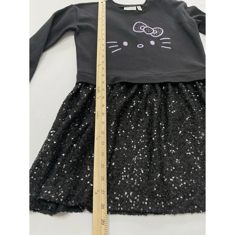 Hello Kitty The Children's Place Girls Sequin Fleece Dress - Size L (10/12) - Picture 6 of 9